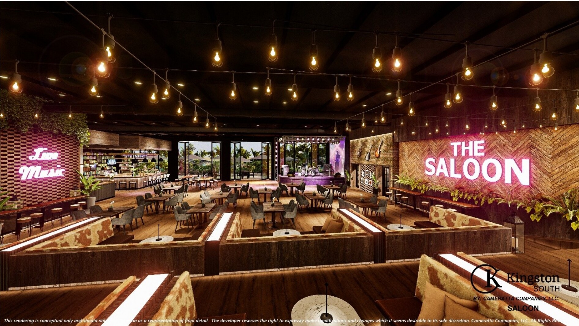 Interior artist rendering of the Kingston South Saloon